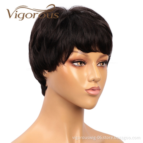 Natural Looking With Bangs For Black Women Unprocessed Raw Straight Dropshipping 100% Brazilian Real Human Hair Brazilian